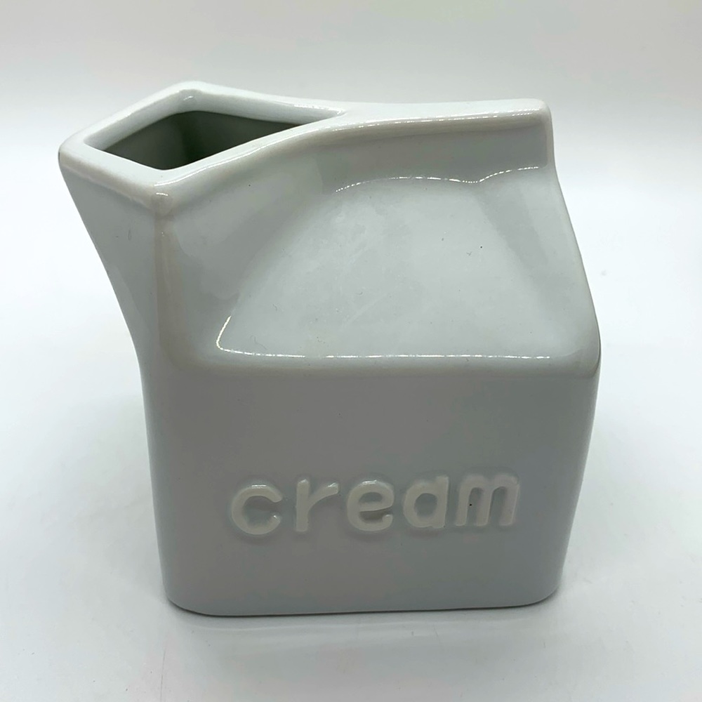 White Milk Carton ceramic creamer